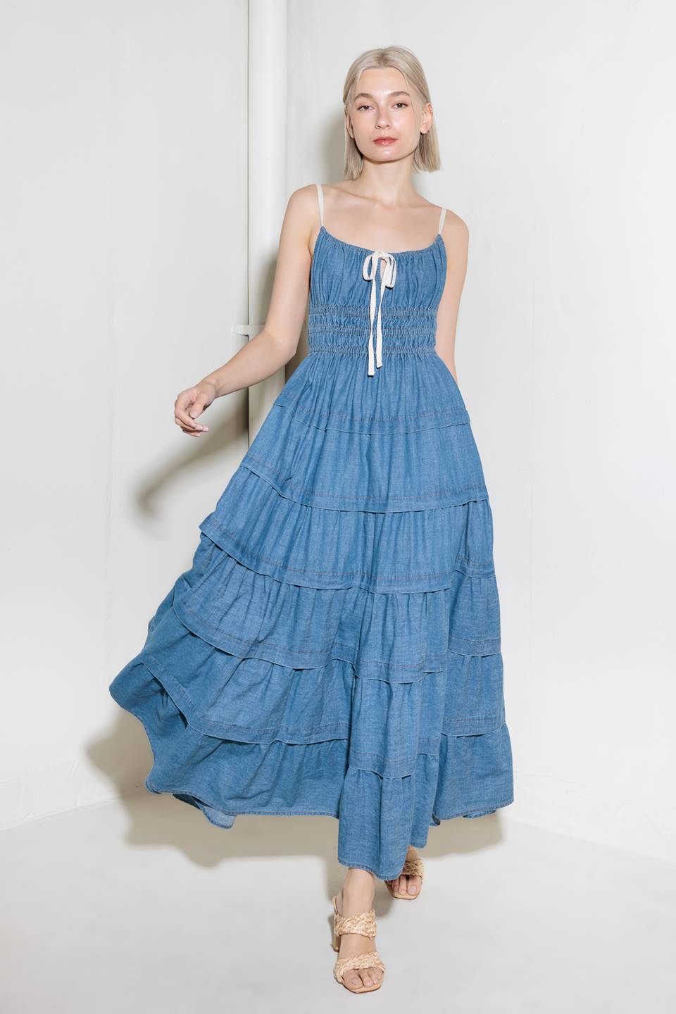 ETERNAL DESIRE DENIM MIDI DRESS Flying Tomato